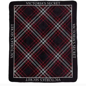 Victoria's Secret Black and Red Plaid Throw